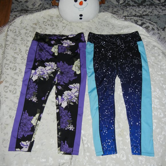 2 Lularoe Rise collection Constalation Stars & Purple Flowers size 1X - Picture 1 of 5